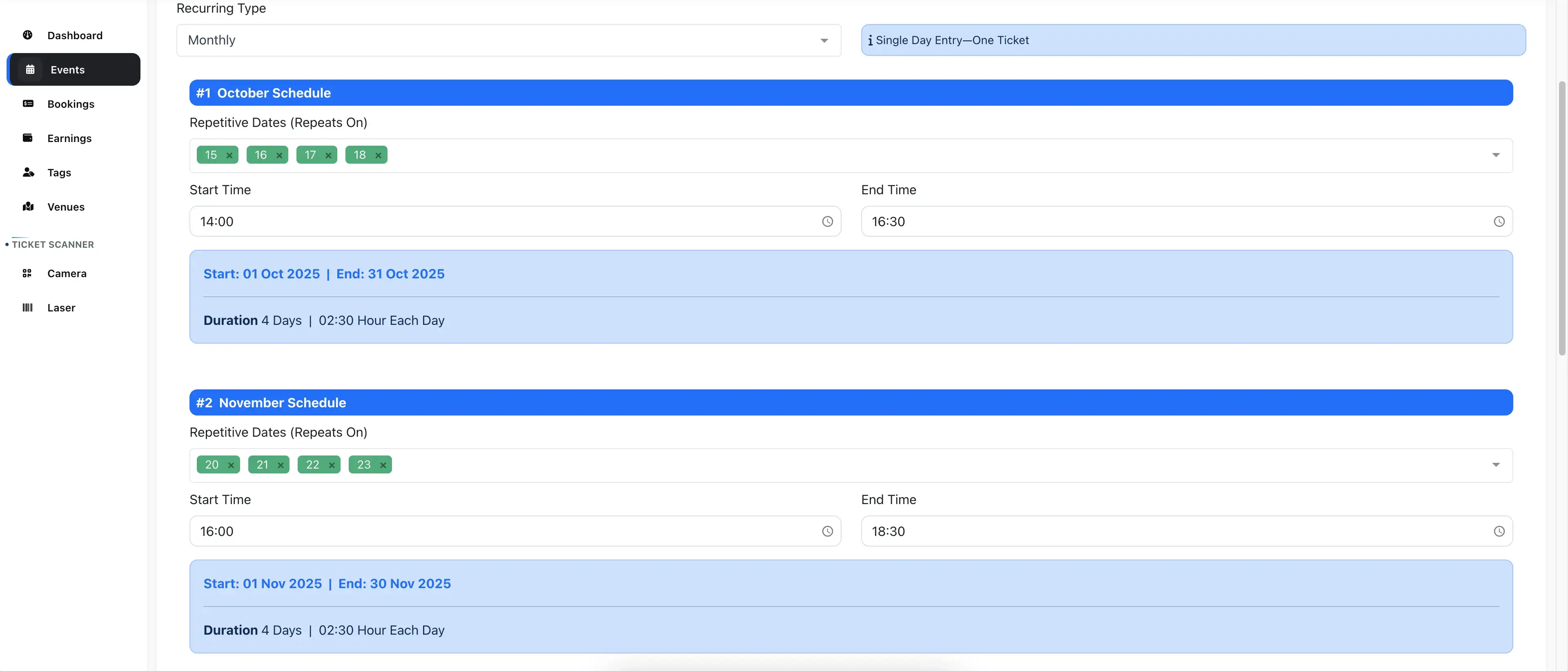 Monthly Repetitive Schedules Monthly Repetitive Schedules